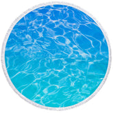 Lofaris Simple Waves Pattern Summer Vibe Round Beach Towel